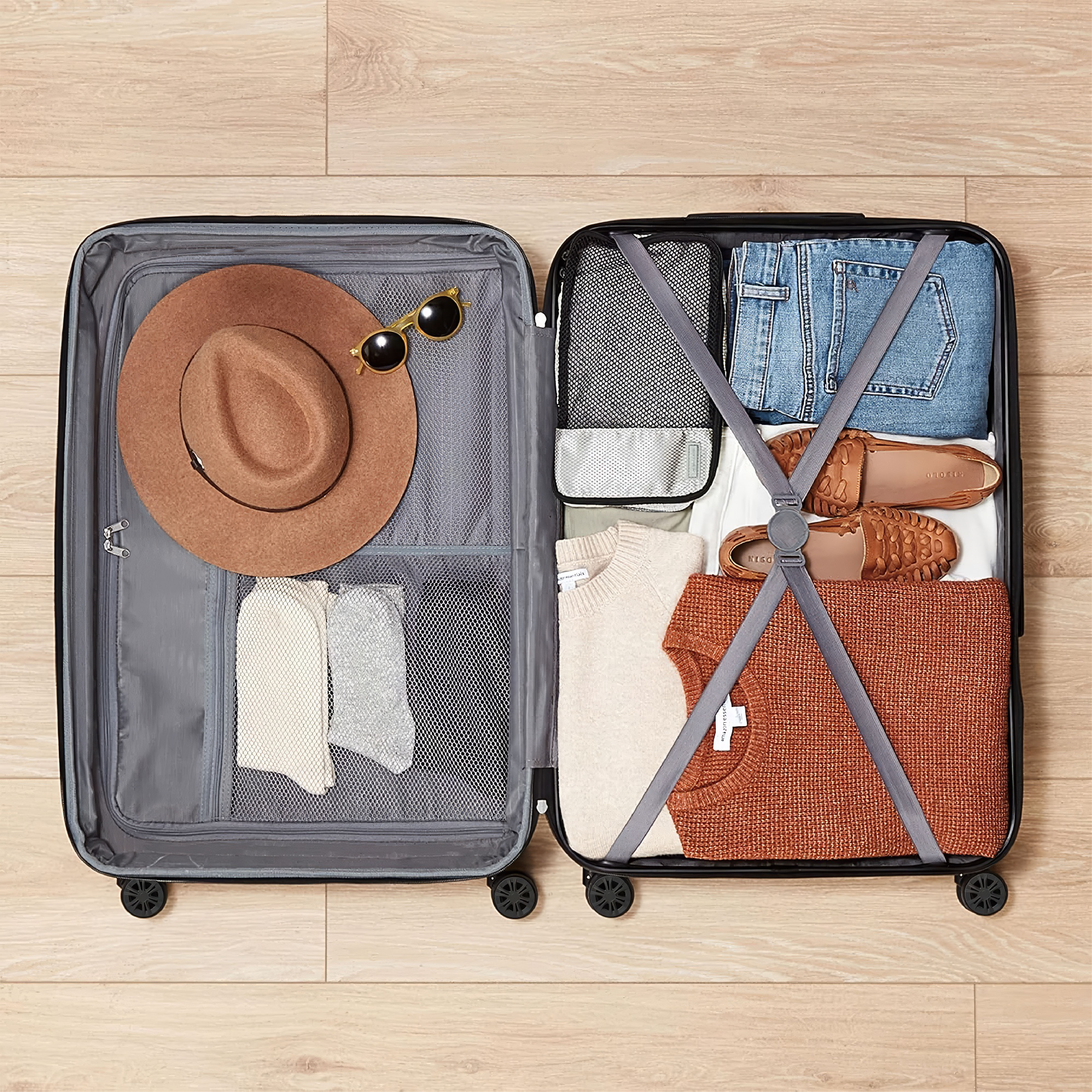 3-Piece Luggage Sets (20", 24", 28"), Suitcase With Wheels, Hardside Suitcase With Four Spinner Wheels And Scratch-Resistant Surface, SkyBlue_voghion.com